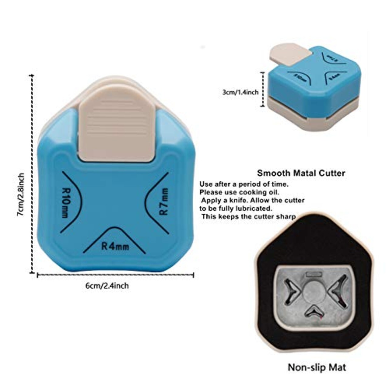 Paper Corner Rounder 3 in 1 (R4mm+R7mm+R10mm), Punches for Crafts, Cutter ,Envelope Punch Board ,Hole Puncher, Laminate, DIY Projects, Photo Cutter,Card Making Scrapbooking and Journaling